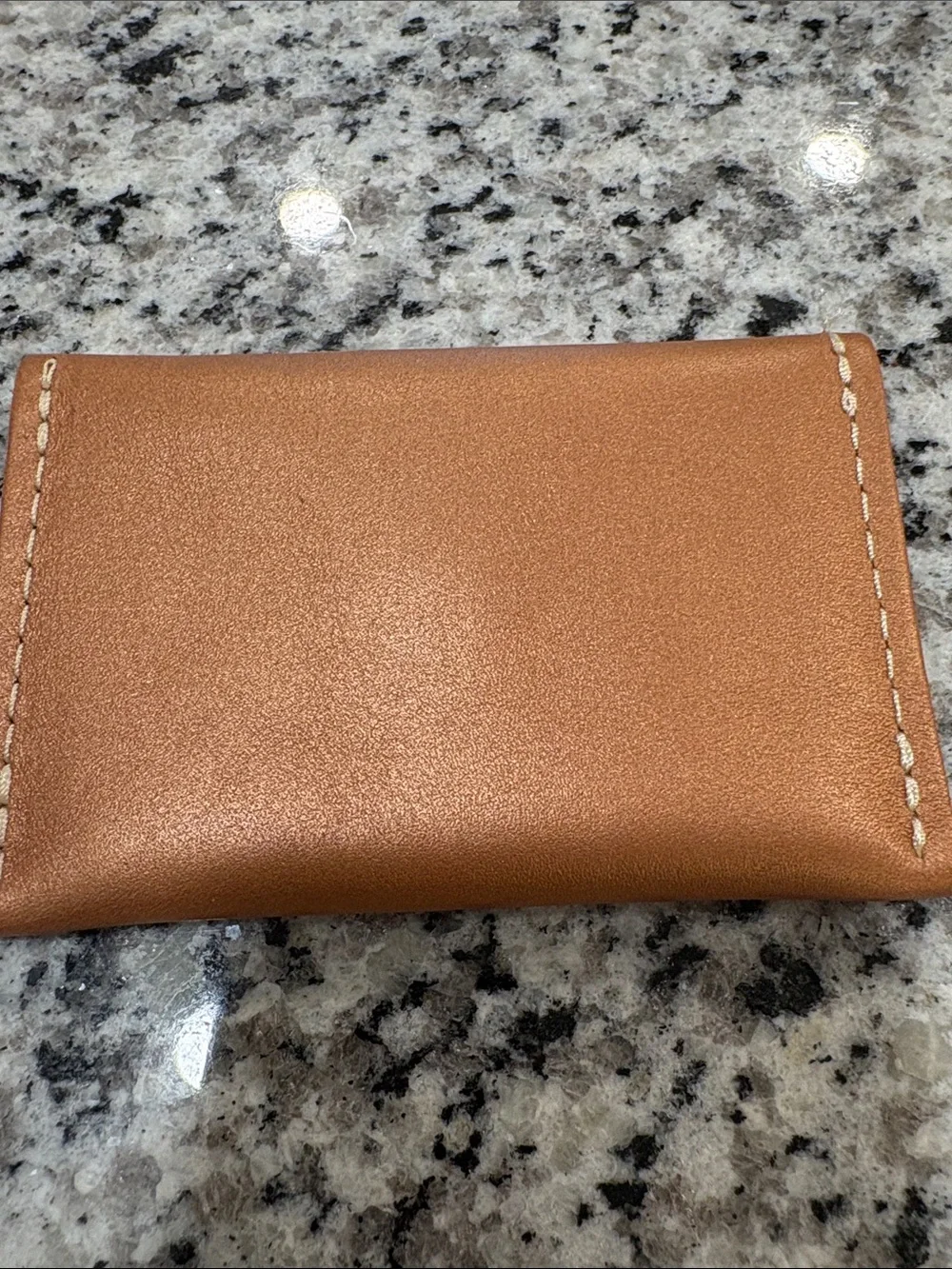 Portland Leather Envelope Card Wallet in Bronze Brown